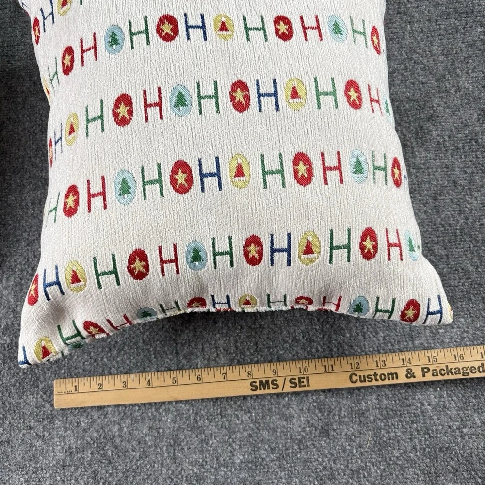 Christmas‎ Throw Pillows Set Of 2 White Red Ho Ho Ho Santa Hat Holiday Farmhouse